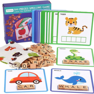 lzhzh wooden cvc word spelling games, preschool kindergarten learning activit...