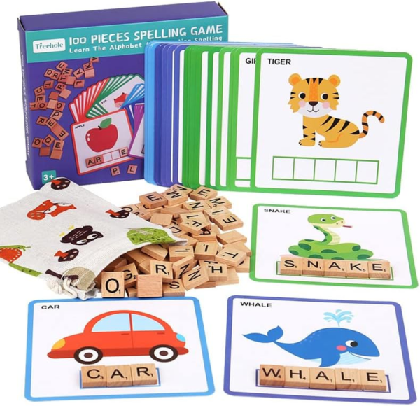 lzhzh wooden cvc word spelling games, preschool kindergarten learning activit...