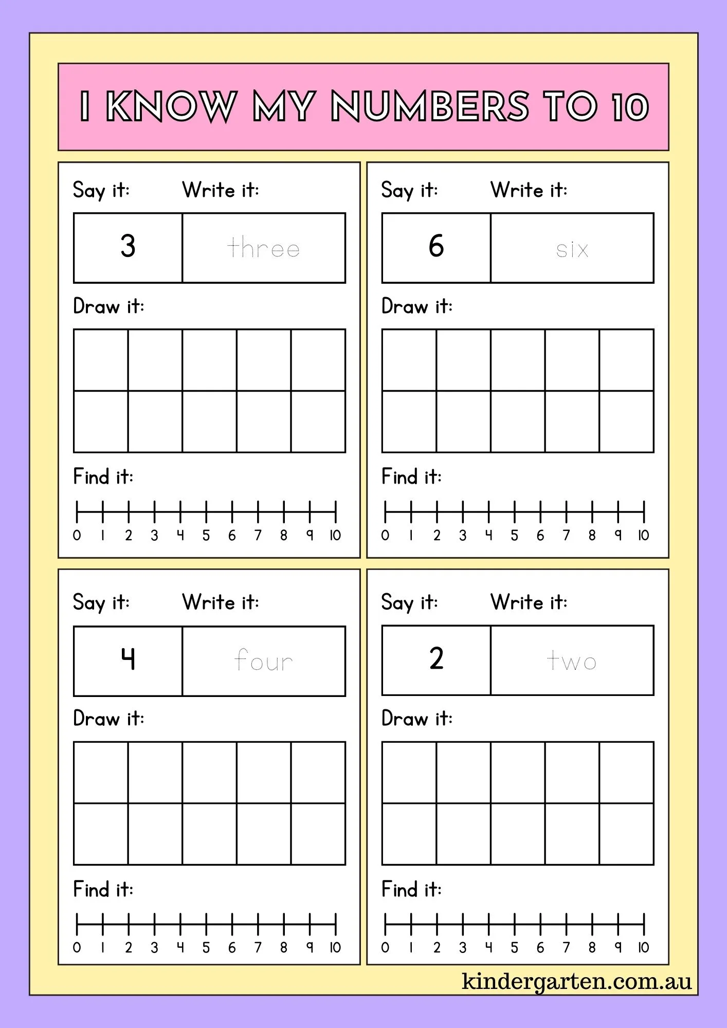 Mastering numbers to 10