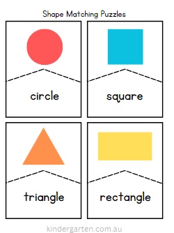 colorful shape matching puzzles worksheet