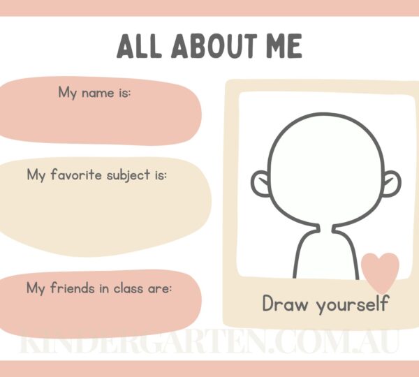 kindergarten about me poster